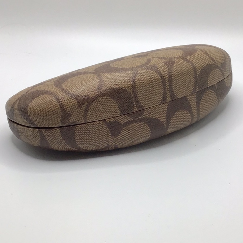 Coach Tan and Brown Signature Glasses Case